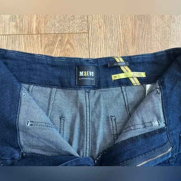 Maeve The Colette Pants 28 Wide Leg Cropped Dark Wash 24” Inseam - Picture 3 of 3